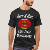 Lips Mouth Love Flag Montenegro Tシャツ (正面)