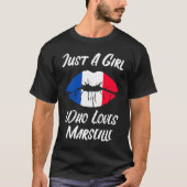 Lips Mouth Love French Flag Marseille Tシャツ (正面)