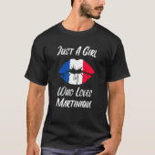 Lips Mouth Love French Flag Martinique Tシャツ (正面)