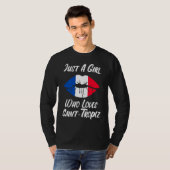 Lips Mouth Love French Flag Saint Tropez Tシャツ (正面フル)