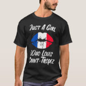 Lips Mouth Love French Flag Saint Tropez Tシャツ (正面)