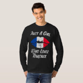 Lips Mouth Love French Flag Toulouse Tシャツ (正面フル)