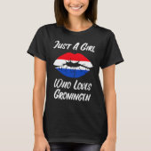 Lips Mouth Love Holland Flag Groningen Tシャツ (正面)