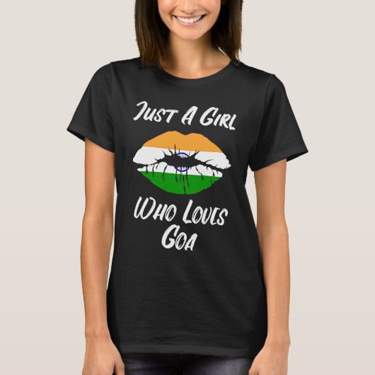 Lips Mouth Love Indian Flag Goa Tシャツ (正面)