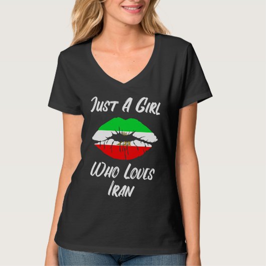 Lips Mouth Love Iranian Flag Iran Tシャツ (正面)