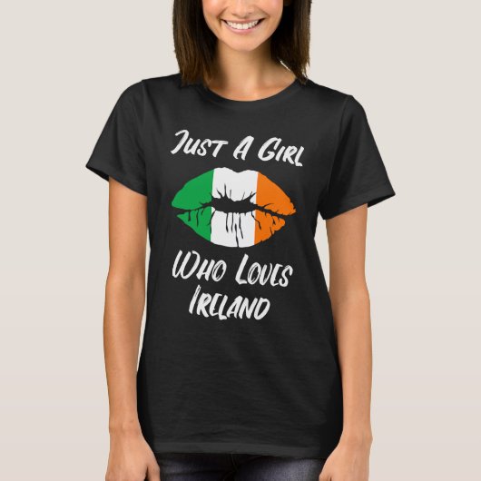 Lips Mouth Love Irish Flag Ireland Tシャツ (正面)