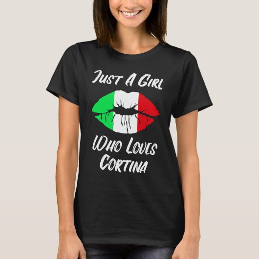 Lips Mouth Love Italian Flag Cortina d'Ampezzo Tシャツ (正面)