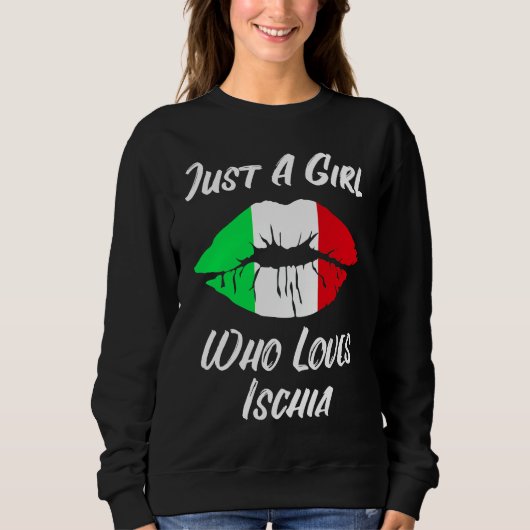 Lips Mouth Love Italian Flag Ischia スウェットシャツ (正面)