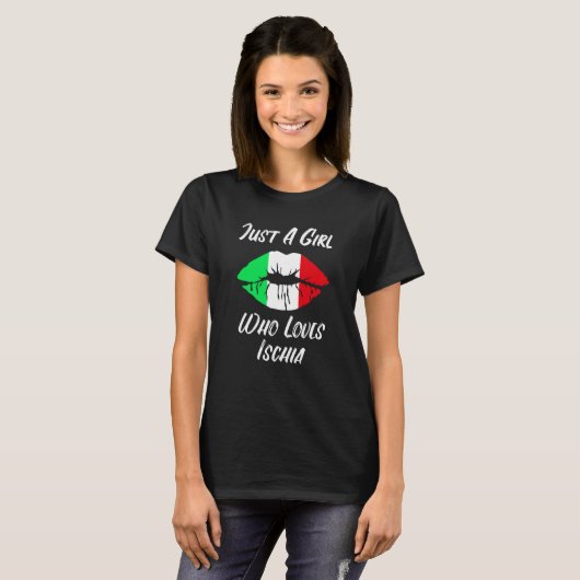 Lips Mouth Love Italian Flag Ischia Tシャツ (正面フル)