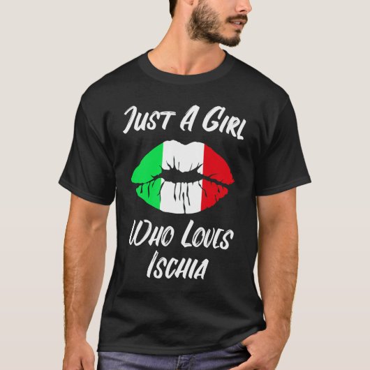 Lips Mouth Love Italian Flag Ischia Tシャツ (正面)