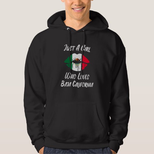 Lips Mouth Love Mexican Flag Baja California パーカ (正面)