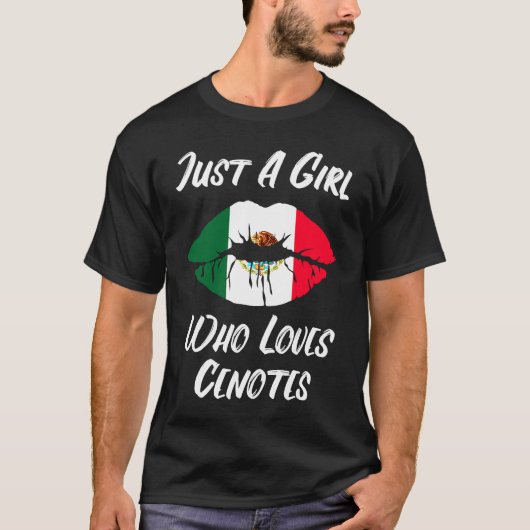 Lips Mouth Love Mexican Flag Cenotes Tシャツ (正面)