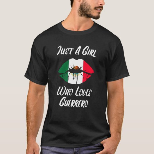 Lips Mouth Love Mexican Flag Guerrero Tシャツ (正面)