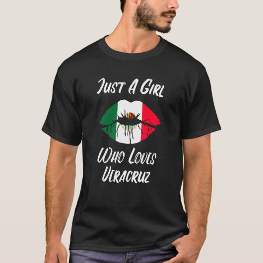 Lips Mouth Love Mexican Flag Veracruz Tシャツ (正面)