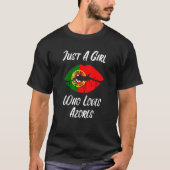 Lips Mouth Love Portuguese Flag Azores Tシャツ (正面)