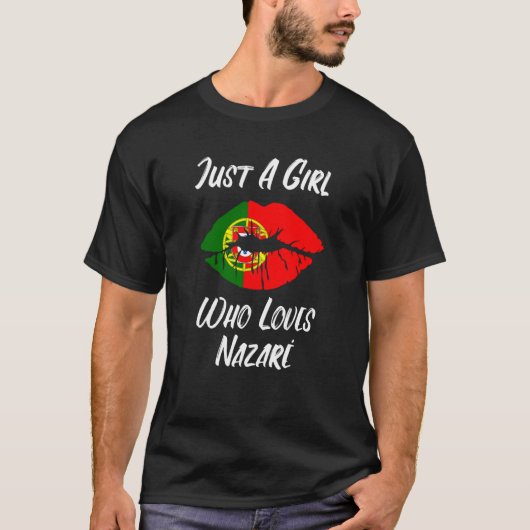 Lips Mouth Love Portuguese Flag Nazare Tシャツ (正面)