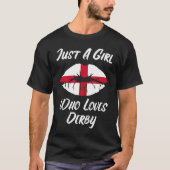 Lips Mouth Love Saint George's Cross Flag Derby Tシャツ (正面)