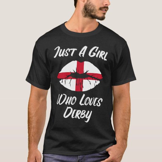 Lips Mouth Love Saint George's Cross Flag Derby Tシャツ (正面)