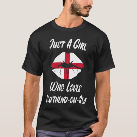 Lips Mouth Love Saint George's Cross Flag Southend Tシャツ (正面)