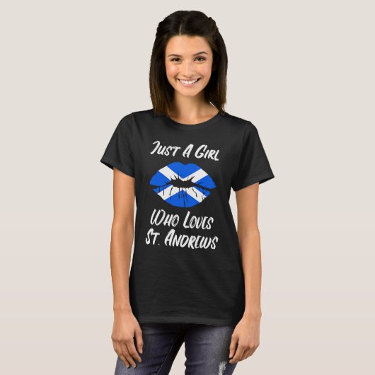 Lips Mouth Love Scottish Flag St Andrews Tシャツ (正面フル)