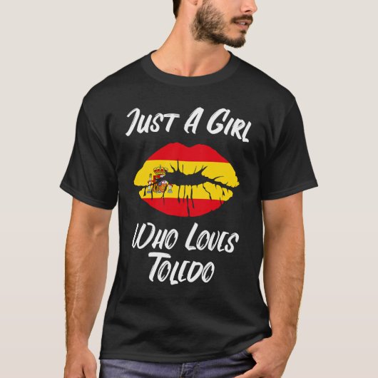 Lips Mouth Love Spanish Flag Toledo Tシャツ (正面)