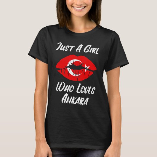 Lips Mouth Love Turkish Flag Ankara Tシャツ (正面)