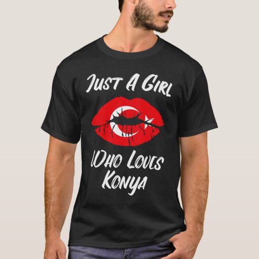 Lips Mouth Love Turkish Flag Konya Tシャツ (正面)