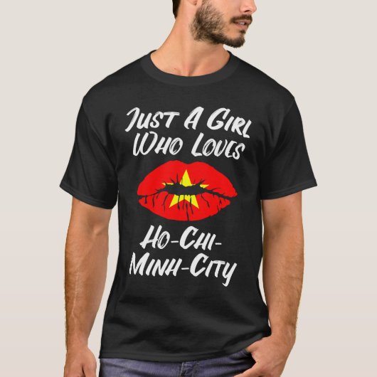 Lips Mouth Love Vietnamese Flag Ho Chi Minh City Tシャツ (正面)