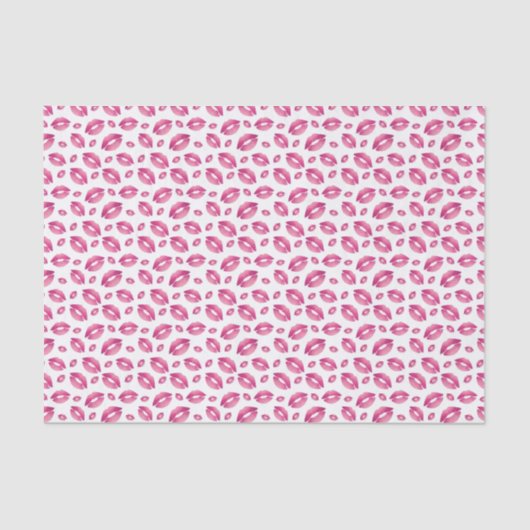 Lips Pattern Pink & White 薄葉紙 (正面)