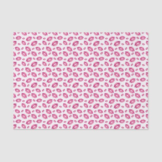 Lips Pattern Pink & White 薄葉紙 (正面)