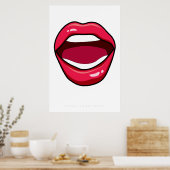 Lips Retro Pop Art Poster 60s 70s | Quote ポスター (キッチン)
