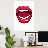 Lips Retro Pop Art Poster 60s 70s | Quote ポスター (ホームオフィス)