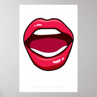 Lips Retro Pop Art Poster 60s 70s | Quote ポスター