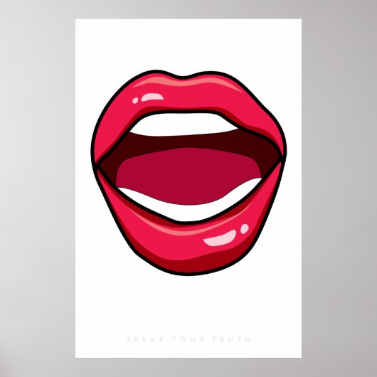 Lips Retro Pop Art Poster 60s 70s | Quote ポスター (正面)