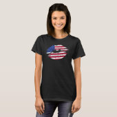 Lips USA Flag Grunge Tシャツ (正面フル)