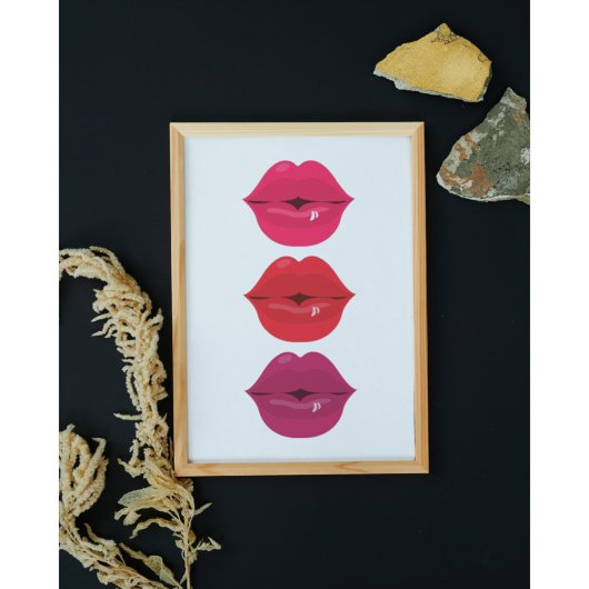 Lips Wall Art、Lips Wall Decor モダン Art ポスター