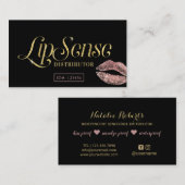 LipSenseのディストリビューターのばら色の金ゴールドの唇のメーキャップアーティスト 名刺 (正面/裏面)