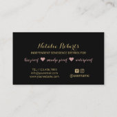 LipSenseのディストリビューターのばら色の金ゴールドの唇のメーキャップアーティスト 名刺 (裏面)