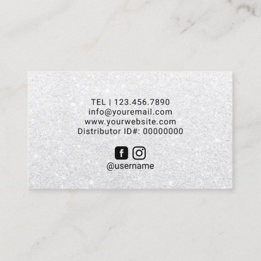 Lipsenseのディストリビューターのピンクの唇の銀のグリッター 名刺 (裏面)