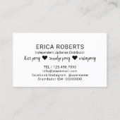 LipSenseのディストリビューターの赤い唇の化粧のロイヤリティ ロイヤリティカード (裏面)