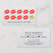 LipSenseのディストリビューターの赤い唇の銀製のロイヤリティ ロイヤリティカード (正面/裏面)