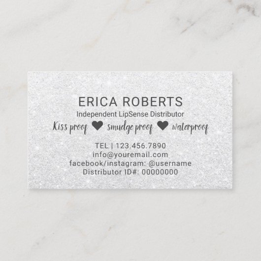 LipSenseのディストリビューターの赤い唇の銀製のロイヤリティ ロイヤリティカード (裏面)