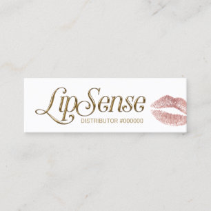 LipSenseのディストリビューター3Dの原稿のばら色の金ゴールドの唇 スキニー名刺