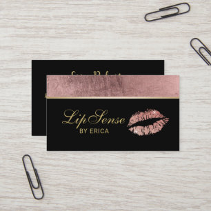 Lipsenseのメーキャップアーティストのばら色の金ゴールドの唇の会合媒体 名刺