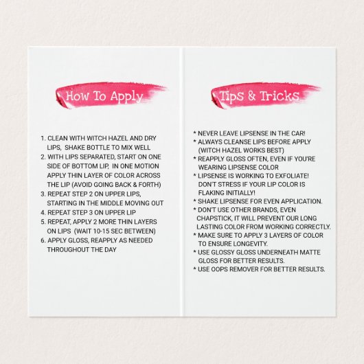 LipSenseの唇のディストリビューターのばら色に金ゴールドの滴ること 名刺 (内部フラット)