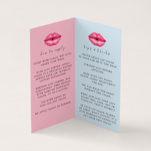 Lipsenseの適用指示 名刺 (内部)