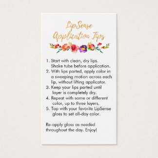 LipSenseアプリケーションとヒントのカード