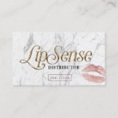 LipSenseディストリビューターバラ金ゴールドリップホワイトマーブル 名刺 (正面)