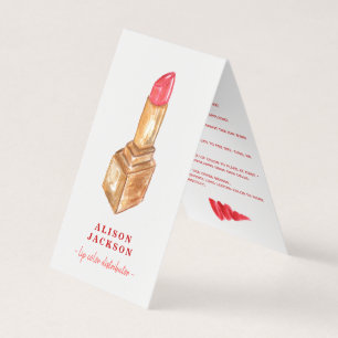 LipSenseディストリビューター水色の赤い金ゴールド口紅 名刺