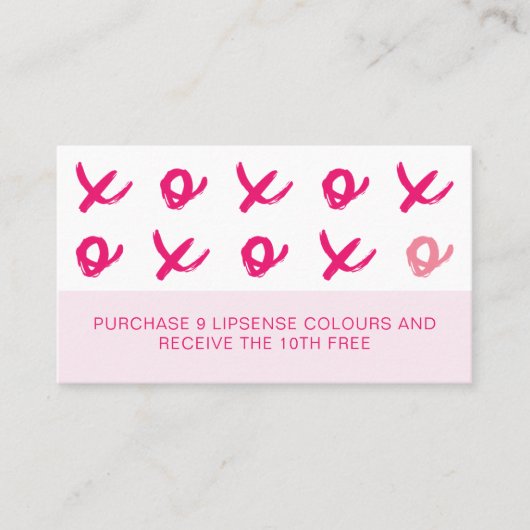 LipSenseハグとキスXOXOピンク ロイヤリティカード (正面)